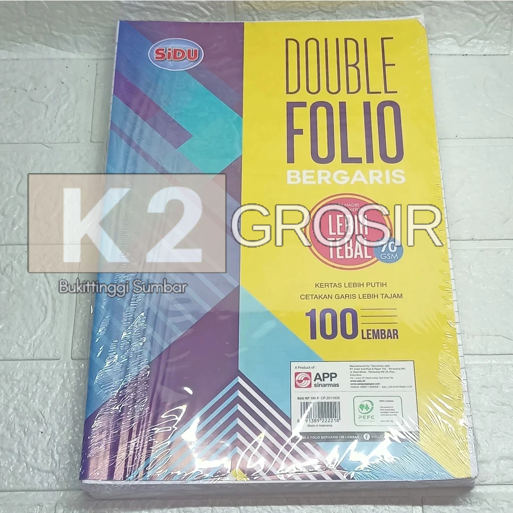 

Double Folio SIDU Bergaris 100 lembar 70 GSM