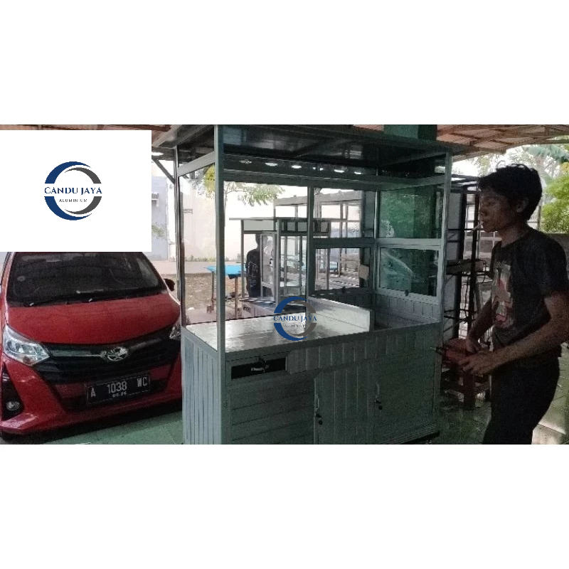 Gerobak aluminium mie ayam bakso dll 1.5 meter