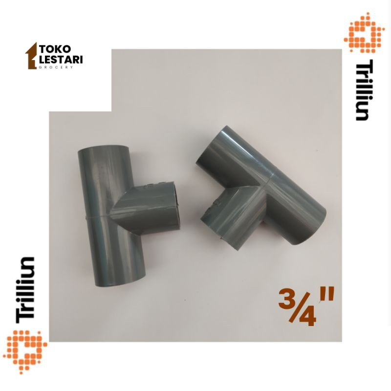 Tee 3/4 inchi Trilliun T cabang tiga sambungan paralon pipa pvc