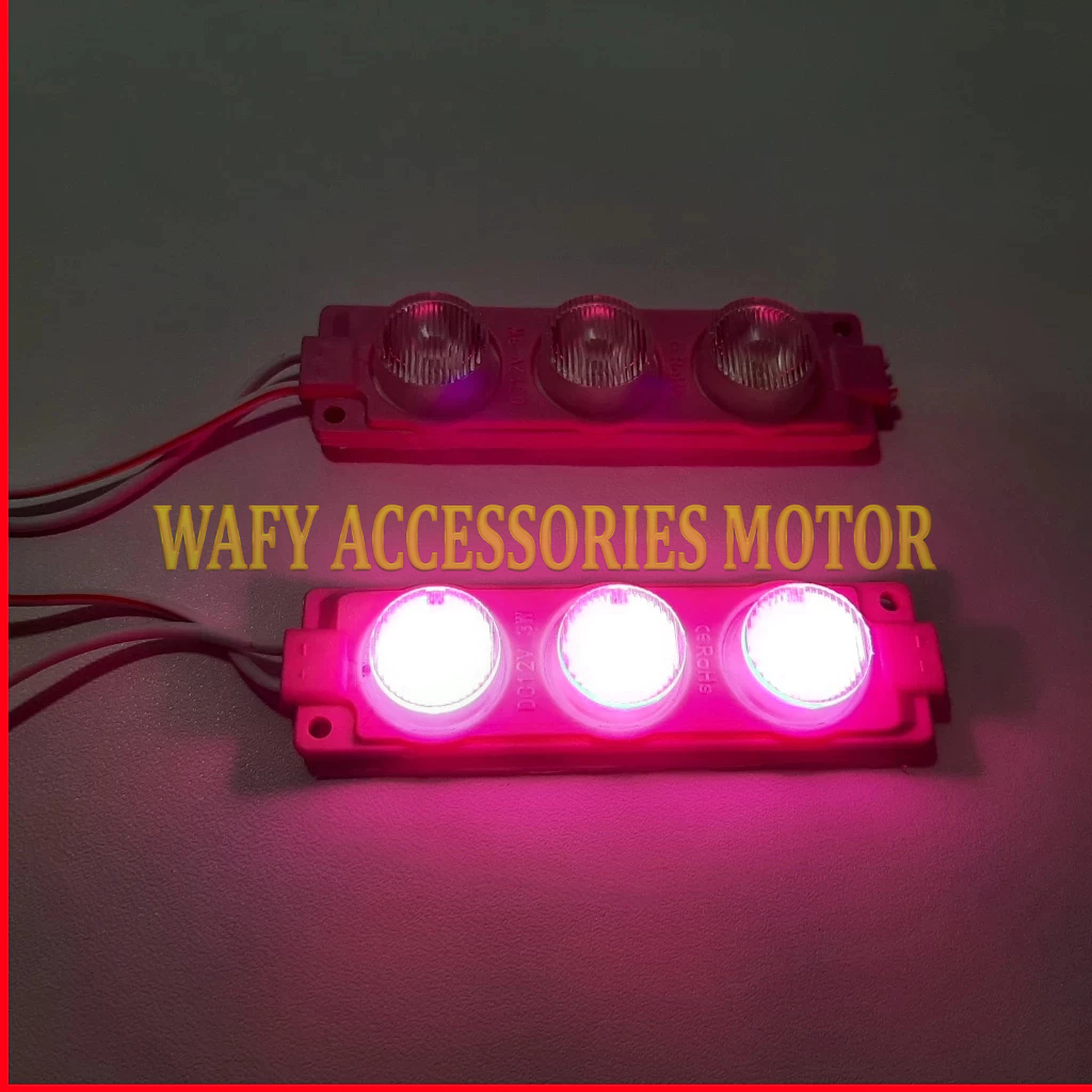 Lampu Kolong Variasi Led 3 Titik 12 Volt Motor Mobil Truk Warna Pink