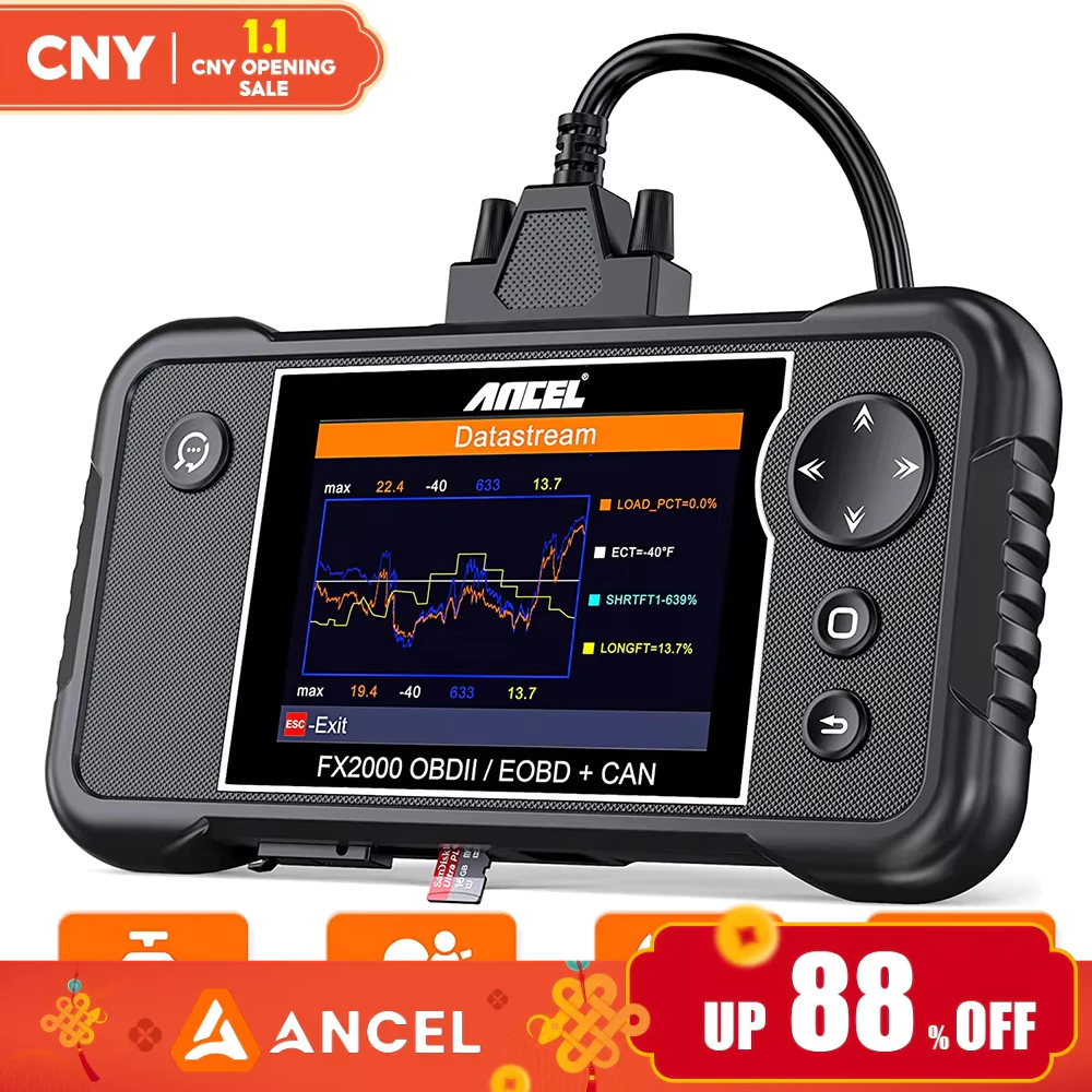 ANCEL FX2000 Professional Obd2 Scanner Car Scanner Car Diagnosis Odb2 Car Diagnostic Tool OBDII Car
