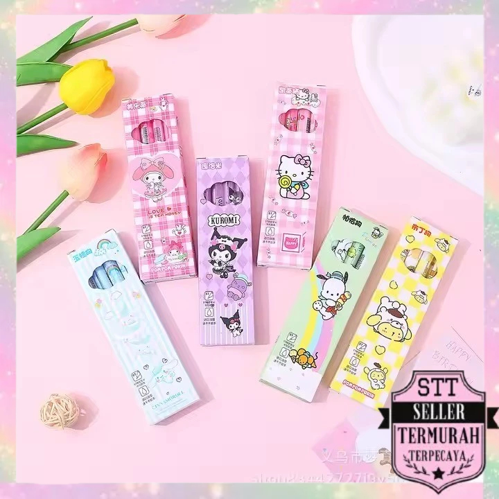 

STT Pena 4in1 Karakter Kartun Series Pulpen Mekanik 0.5mm isi 4pcs Pulpen Gel Warna Hitam Bolpoint