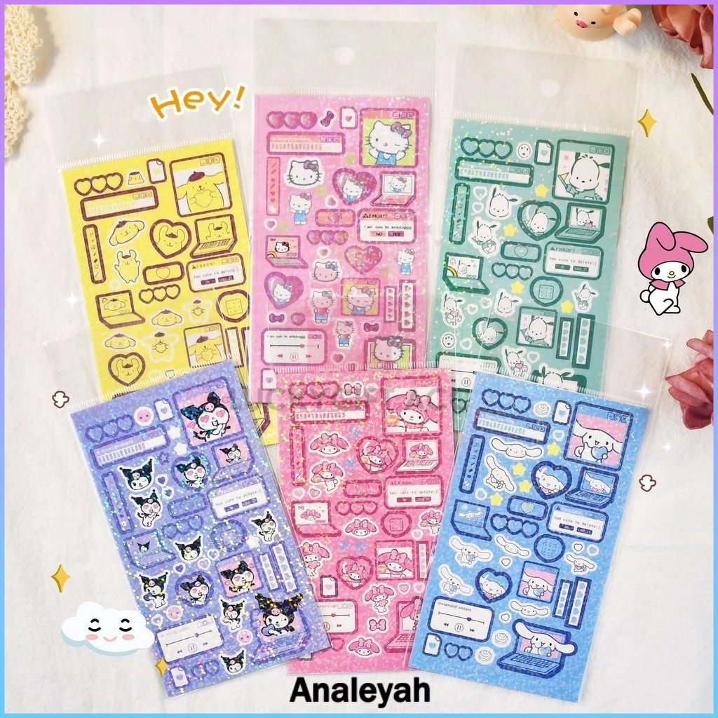 

【COD】 Sticker Motif Kartun hellokitty Kuromi melody/Sticker Momo Lucu Untuk Menghias Buku/Notebook/Gelas Air Diary Diy Scrapbook DIY Sticker Box PVC Korea Mainan Dekorasi Handbook Scrapbook Dekorasi telepon