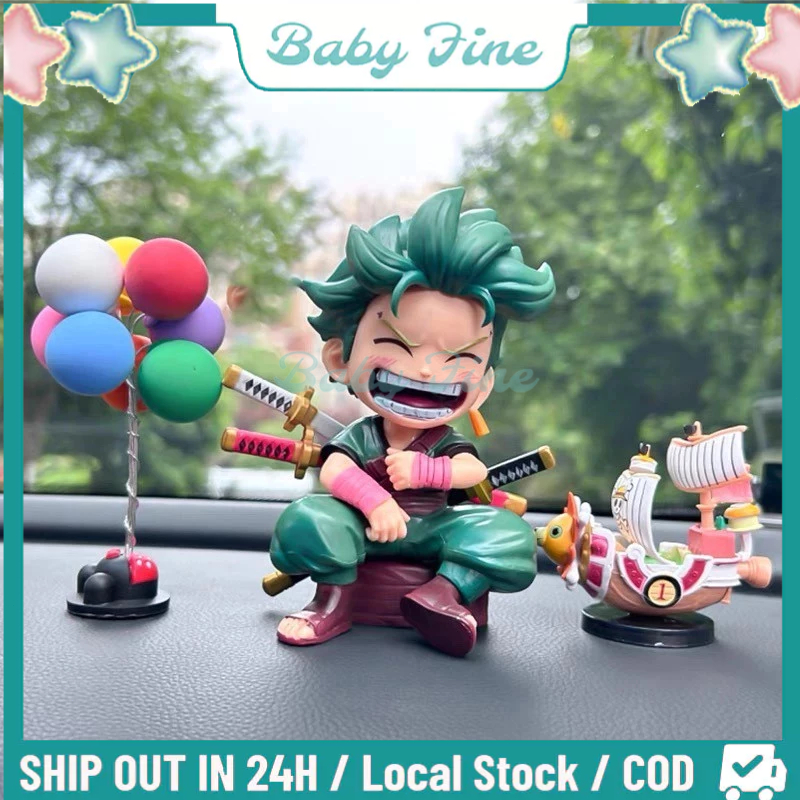 One Piece Action Figure Zoro Roronoa Resin Lufyy Koleksi Pajangan Anime Postur duduk One Piece versi