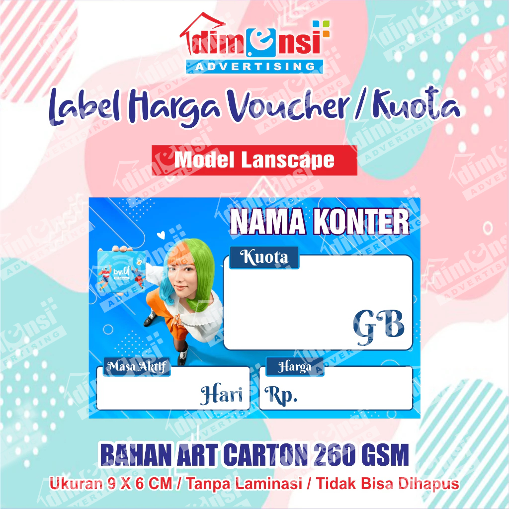 

Label Harga Voucher Konter / Display Harga Konter (Minimal 25 Pcs) - DIMENSI ADV