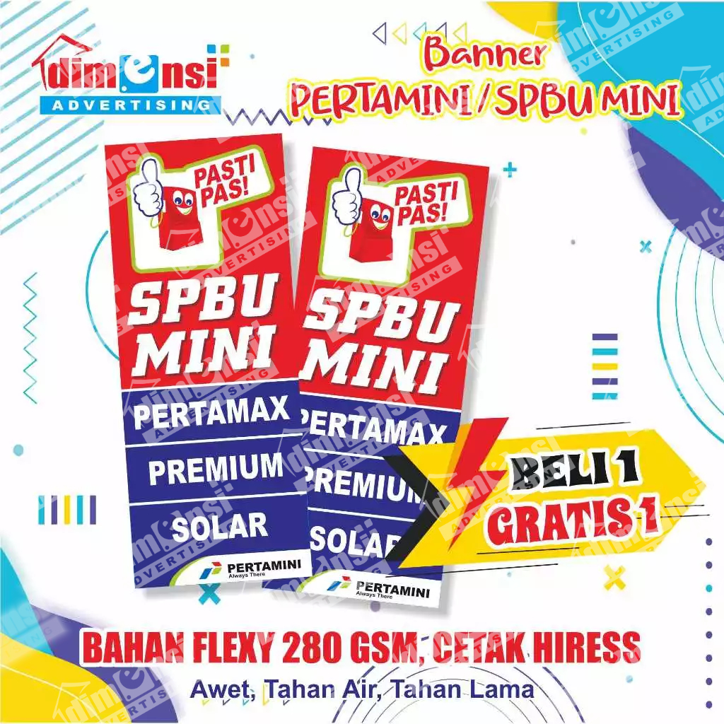 Banner Pertamini / Spanduk SPBU Mini / Banner Pertalite - DIMENSI ADV