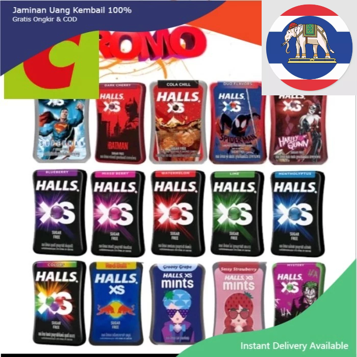 

original HALLS XS SUGAR FREE CANDY ORIGINAL THAILAND snack