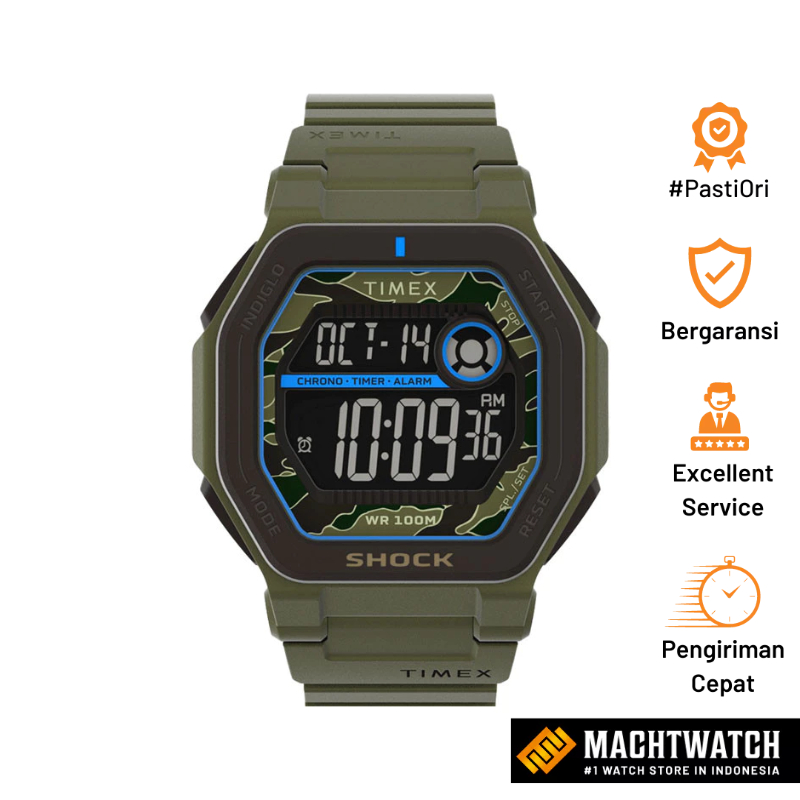 [PRJ] Jam Tangan Pria Timex Command Encounter TW2V93700 Digital Dial Green Resin Strap