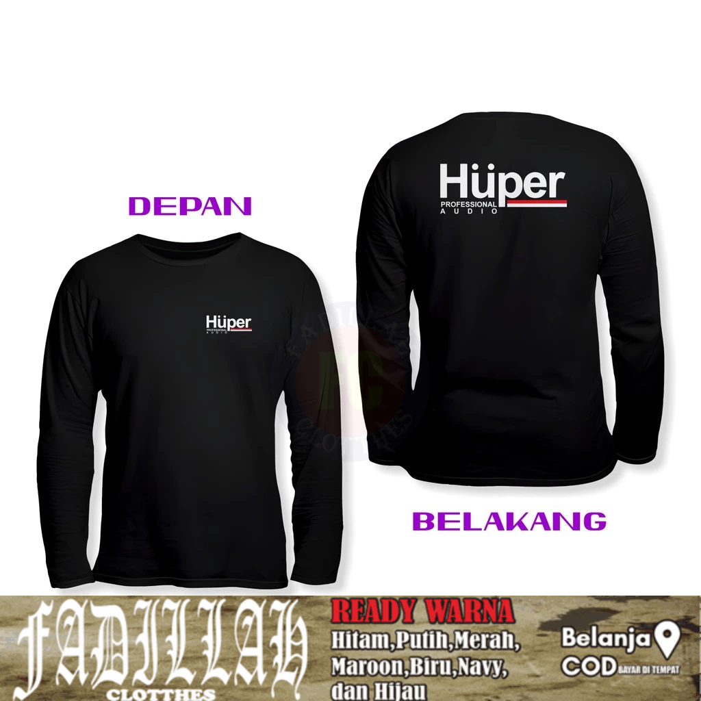 Baju Kaos Huper Professional Audio Indonesia Lengan Panjang Kaos Distro