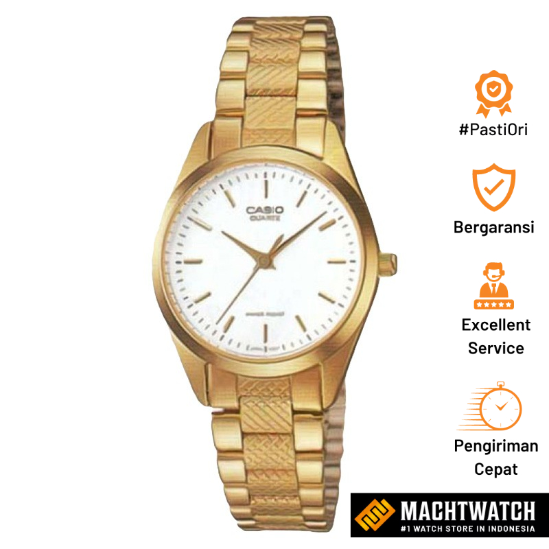 [PAYDAY] Jam Tangan Wanita Casio LTP-1274G-7ADF LTP1274 LTP-1274D Enticer - White Dial Gold Stainles