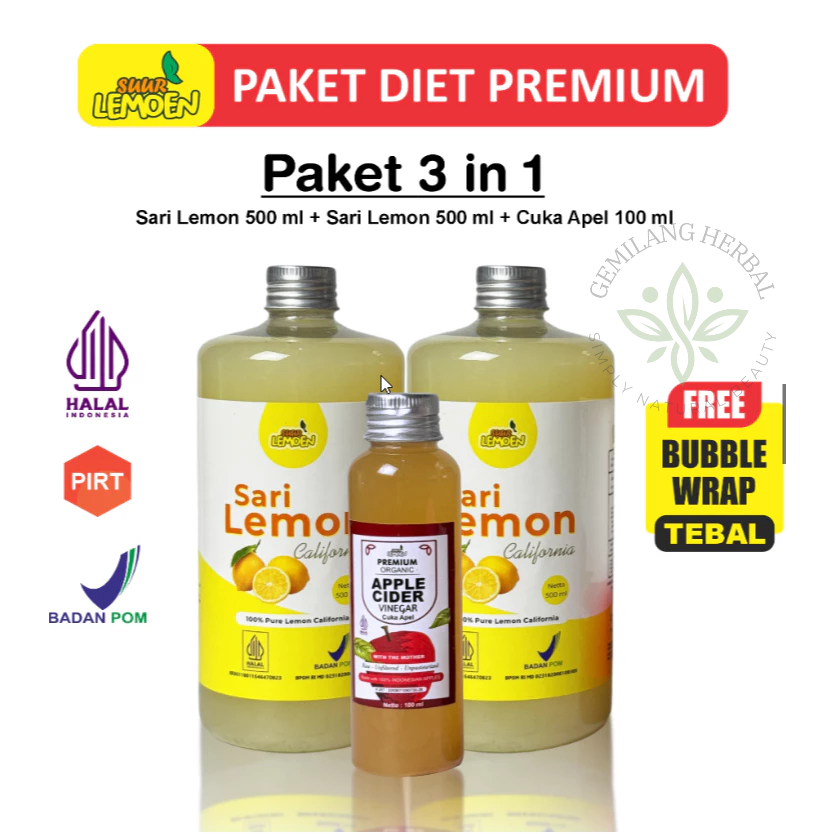 

Paket Bundling Best Seller Sehat - Sari Lemon 1Liter dan cuka apel 100ml - By Suur Lemoen - PBG