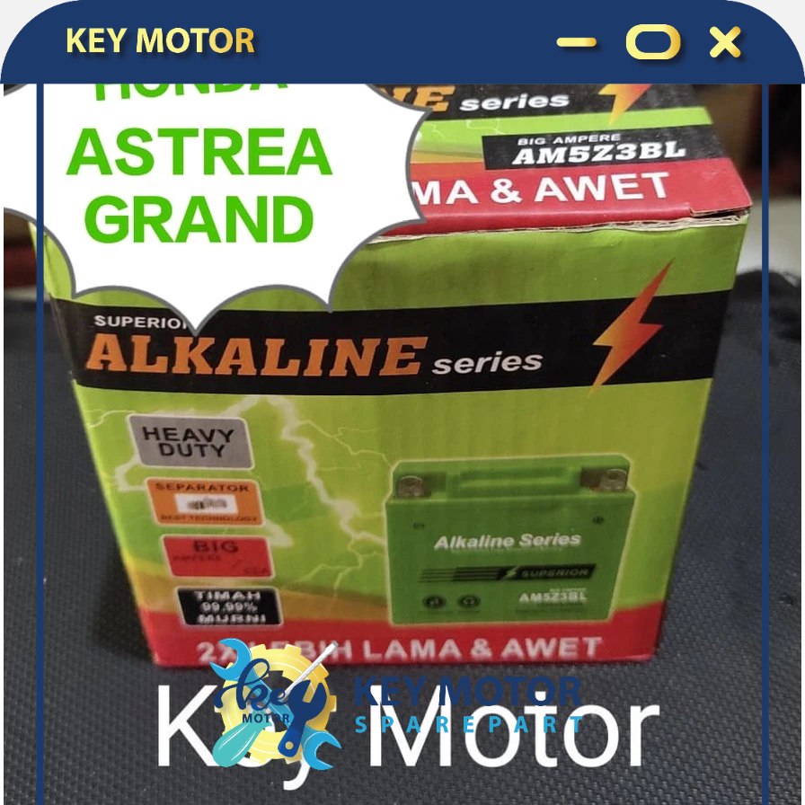 Aki / Accu Kering Alkaline Alkalin Series Motor Honda Astrea Grand 5A 5 Ampere AM5 AM5Z 3BL AM5Z3BL 
