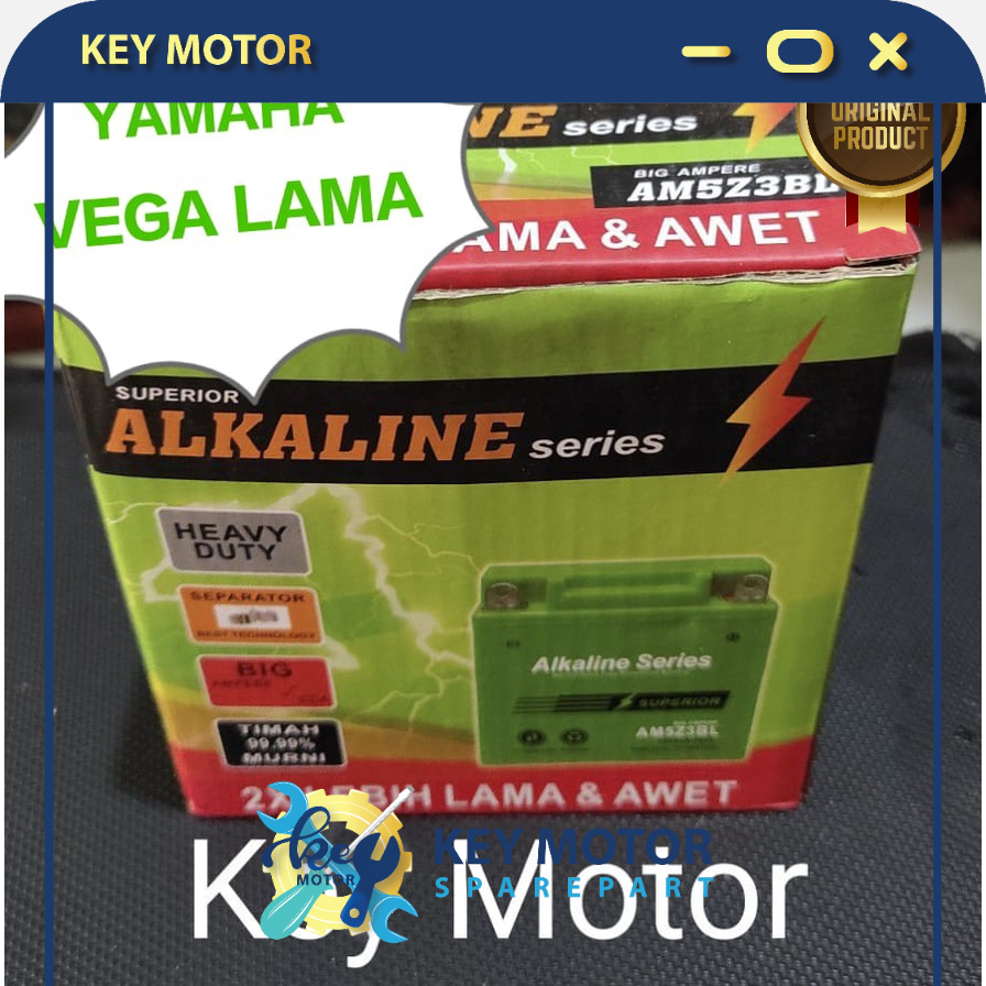 Aki / Accu Kering Alkaline Alkalin Series Motor Yamaha Vega Lama / Old 5A 5 Ampere AM5 AM5Z 3BL AM5Z