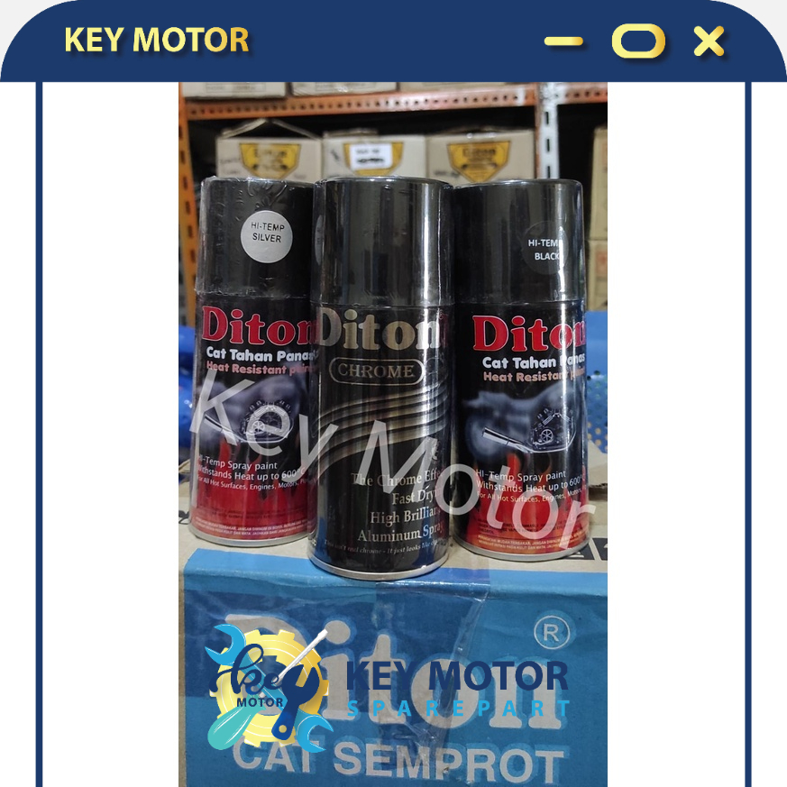 Cat Pilok Diton 300CC Chrome, Anti Karat, Heat Resistant-Cat Semprot / Cat Pilok
