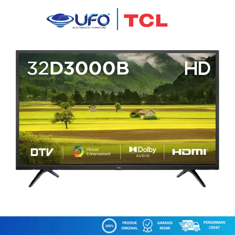 TCL 32 inch Led Digital TV HD Dolby audio L32D3000B