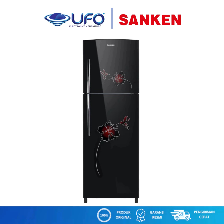 Sanken Kulkas 2 Pintu Diamong Lemari Es 260 Liter SKG266AHBK
