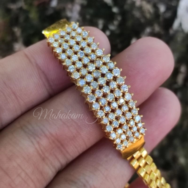 gelang emas berlian asli baris 5