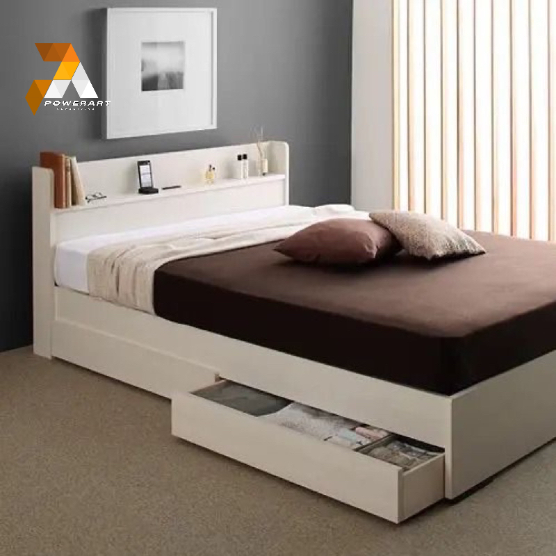 Dipan tempat tidur laci minimalis cat putih divan ranjang kayu laci 2