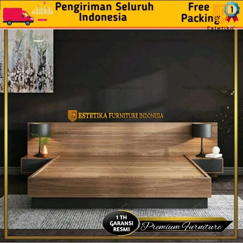 ESTETIKA FURNITURE INDONESIA Dipan Tempat Tidur Hotel Jepang Zakuza Jati (TPK) Minimalis Finishing M