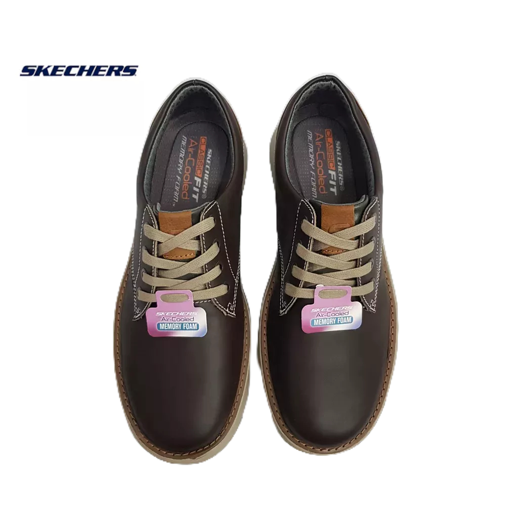 TERMURAH SKECHERS CLASSIC FIT DEVANO LEATHER MAN.SKECHERS DEVANO.SLIP ON TALI KULIT PRIA.SEPATU KERJ