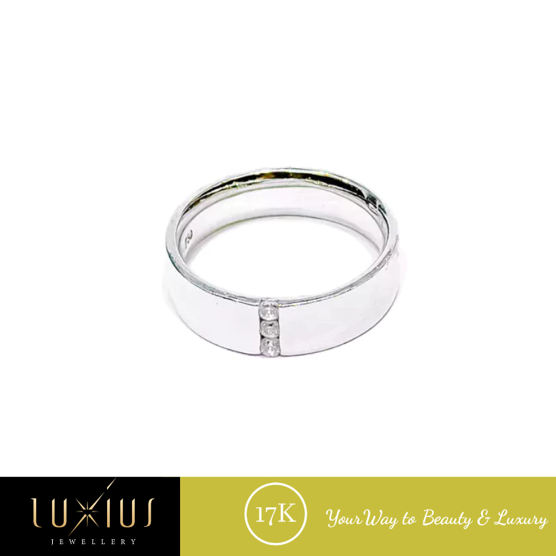 Cincin Emas Kawin Putih Whitegold 17K Luxc0008 Luxius