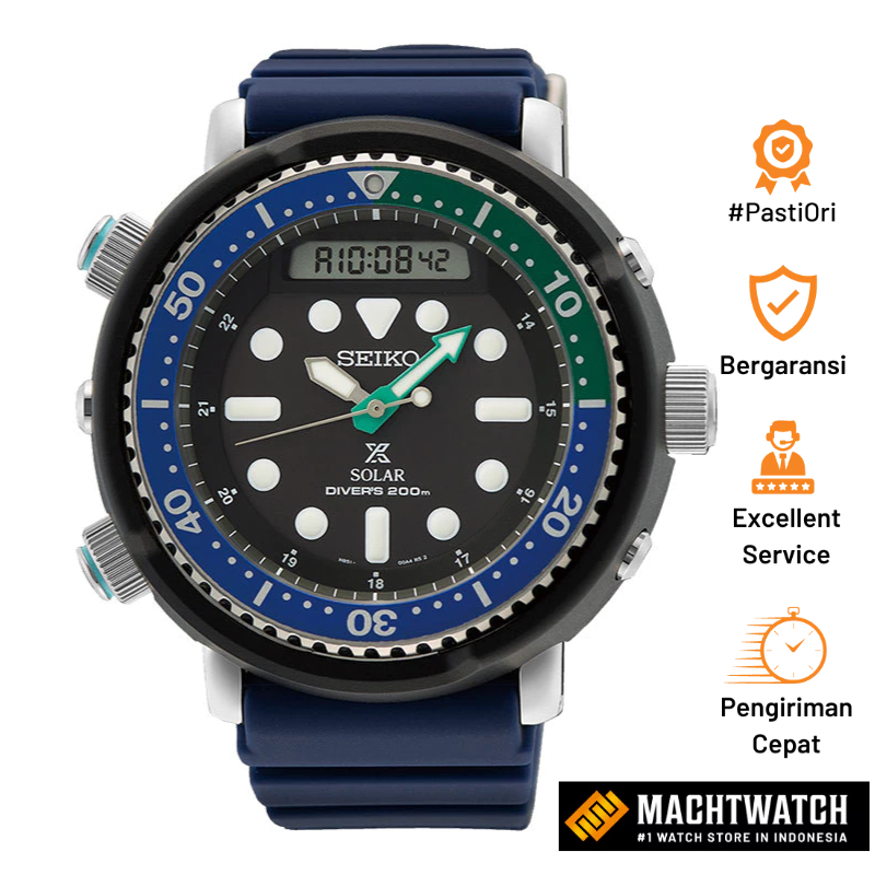 Jam Tangan Pria Seiko Prospex SNJ039P1 Arnie Solar Tropical Lagoon Special Edition Hybrid Diver’s Si