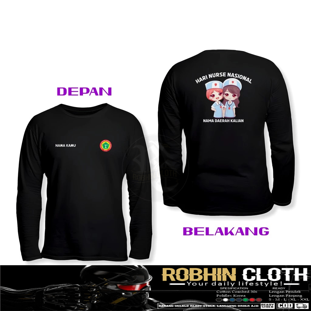 Kaos Baju Hari Nurse Nasional PPNI Persatuan Perawat Nasional Indonesia Gratis Nama Kamu Dan Nama Da