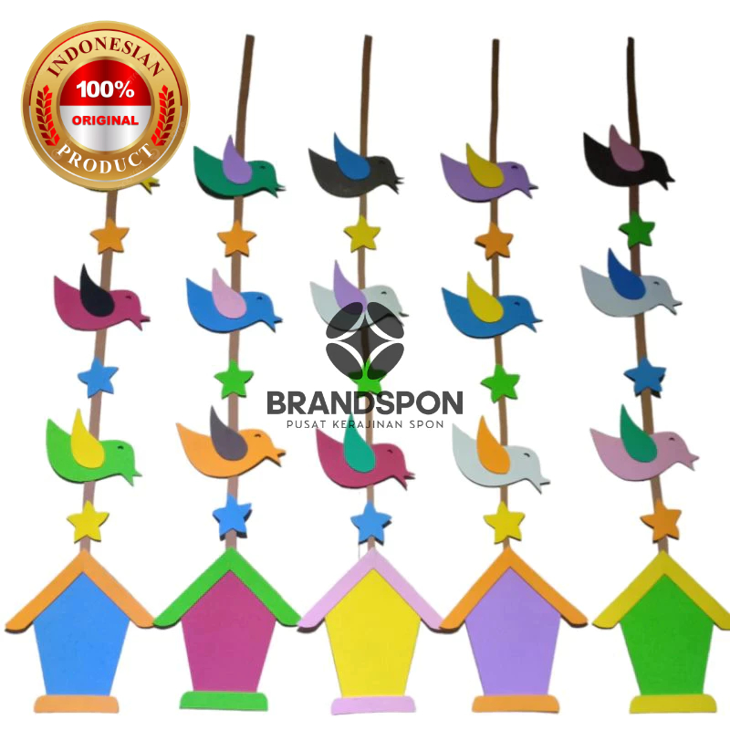 (1 Helai) Gantungan Hiasan Jendela dan Dinding Burung dan Sangkar bisa custom tulisan untuk dekorasi