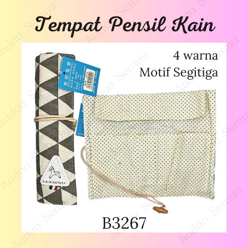 

Tempat Pensil Kain Motif Segitiga
