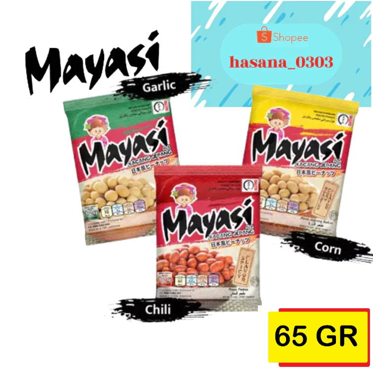 

MAYASI KACANG JEPANG 65 GRAM [ PEDAS, BAWANG, JAGUNG BAKAR ]