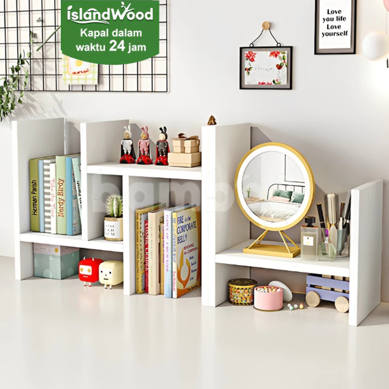 Rak Buku Kayu/Rak Kayu Serbaguna/Mini Portable Kayu Kuat/dan Kokoh Minimalis Rak/Rak Serbaguna Minim