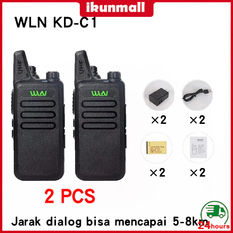 【COD】WLN Walkie Talkie Full Set UHF KD C1 7 Hari Garansi | Two Way Radio Handy Talky Talkie HT KDC1
