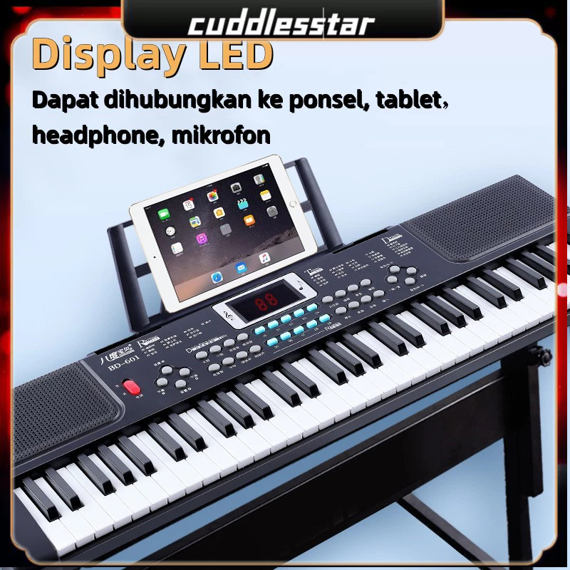 【COD】Piano Lipat Elektrik 61 Keys Keyboard Piano Alat Musik Keyboard Piano Elektrik Pintar 61/88-Tut