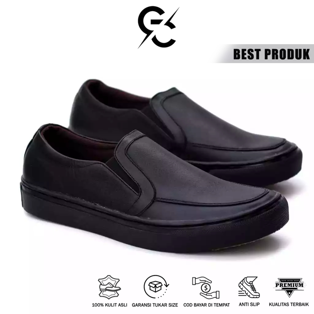 Grandable Jiman Sepatu Kasual Pria Sneaker Kulit Asli Garut Terbaru Ori Kuliah Kondangan Cowok