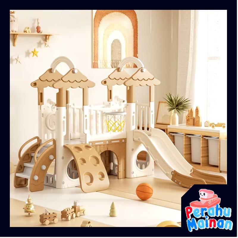 Mainan Perosotan Anak Rumah Rumahan LITTLE TREE Playhouse / Playground Besar Single dan Double