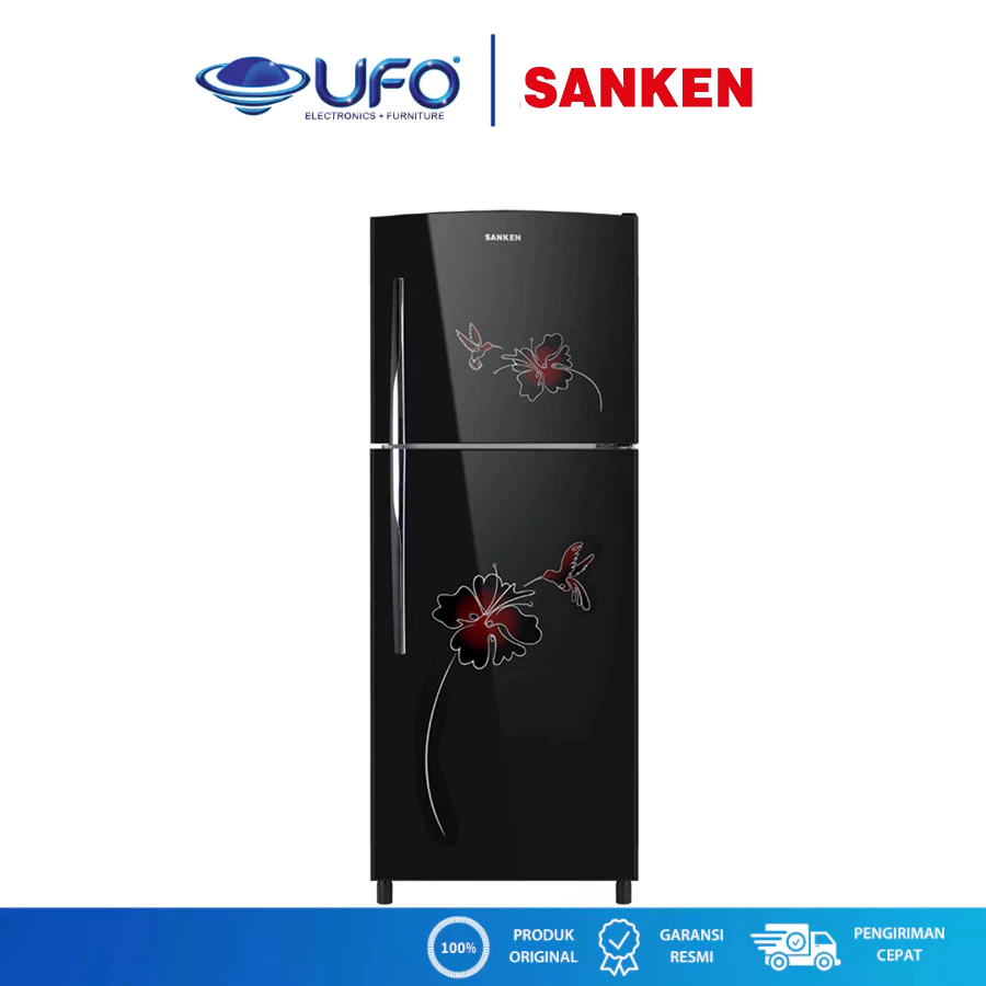 Sanken Kulkas Lemari Es 2 Pintu Kapasitas 230 Liter SK-G236AH-BK