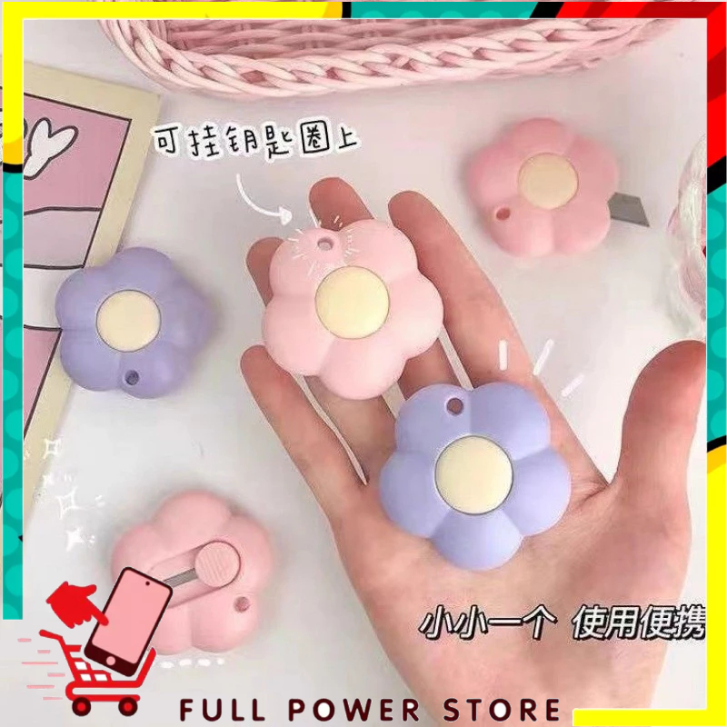 

FPS Cutter Mini Portable Bentuk Bunga Pemotong Kertas Cutter Lucu Bentuk Flower Warna Pastel Untuk Unboxing Paket