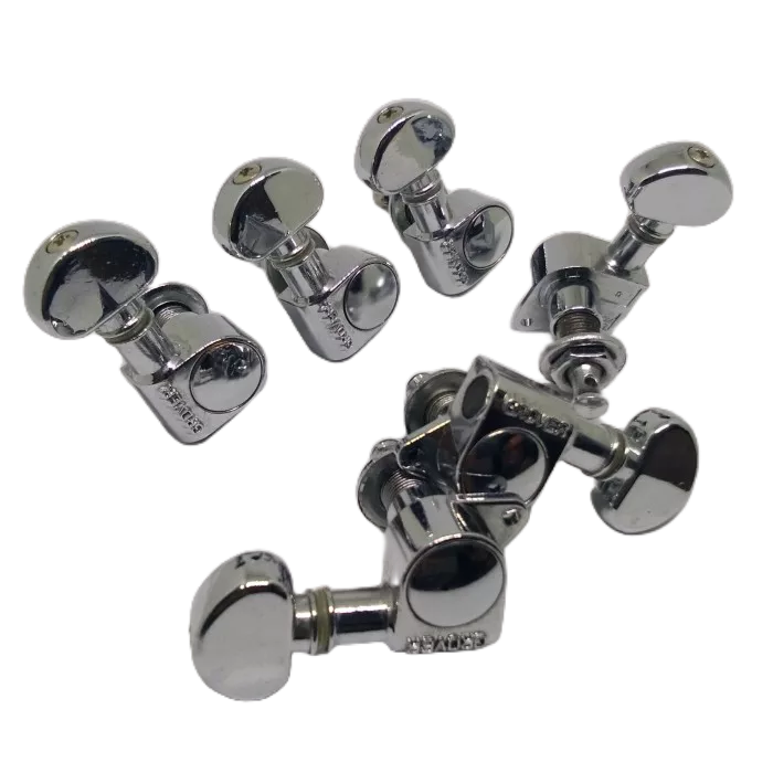 Guitar Dryer Grover Mini 6 in line Sejajar Set Chrome