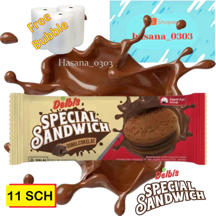

Delbis Special Sandwich 19 Gram Rasa Dobel Coklat [ 11 Sachet ]