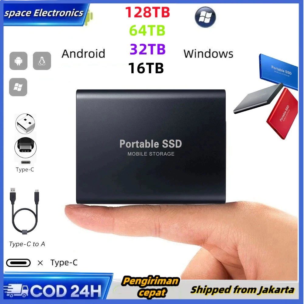【COD】Hardisk Eksternal Portable SSD External hard drives 1TB 2TB 4TB 8TB Hardisk Eksternal Hard Driv