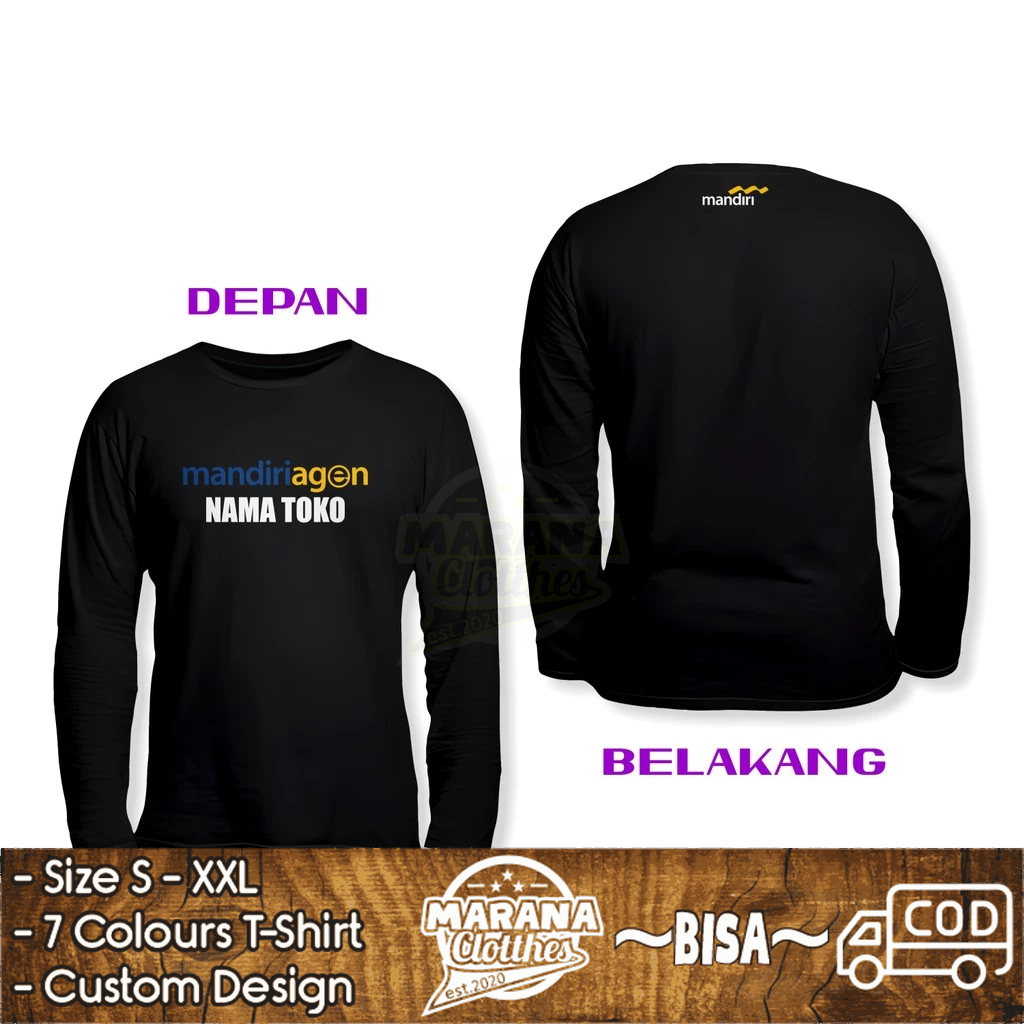 Kaos Mandiri Agen Request Nama Toko DB Lengan Panjang Kaos Distro