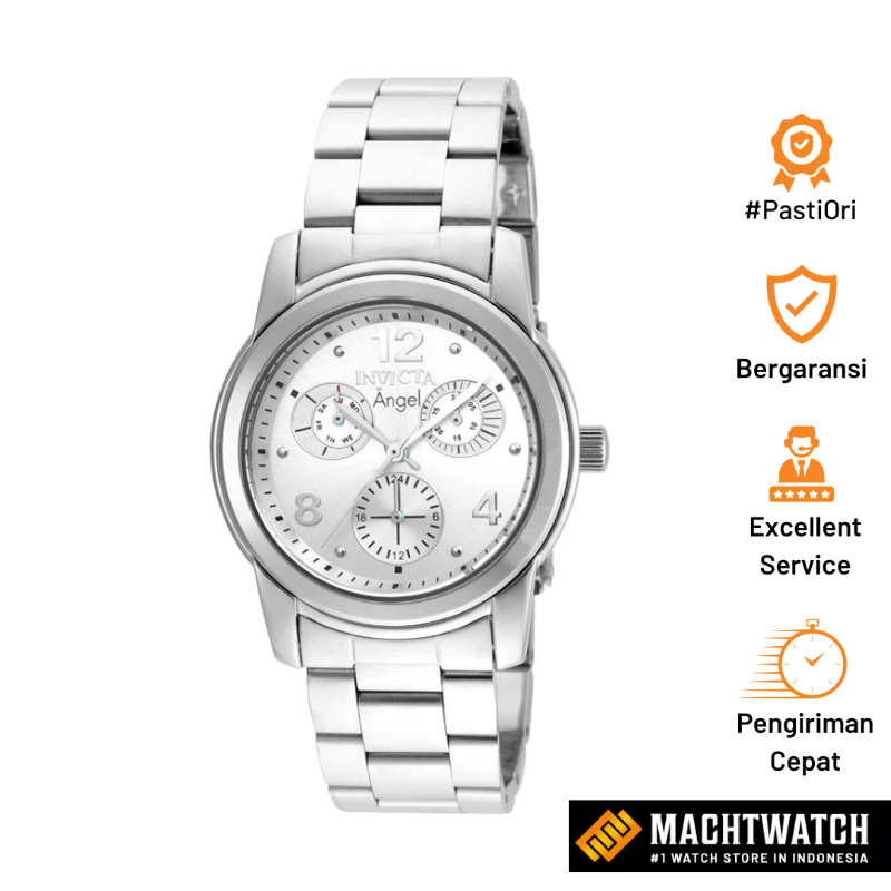 Jam Tangan Wanita INVICTA Angel 19022 Silver Dial Stainless Steel Strap