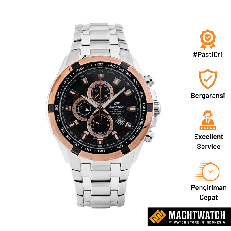 [PESTA HALILINTAR] Jam Tangan Pria Casio Edifice EF-539D-1A5VUDF Chronograph Black Dial Stainless St