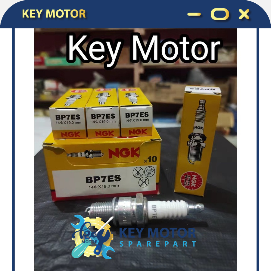 Busi NGK ASLI BP7ES Ninja Satria 2Tak Vespa Drat Panjang