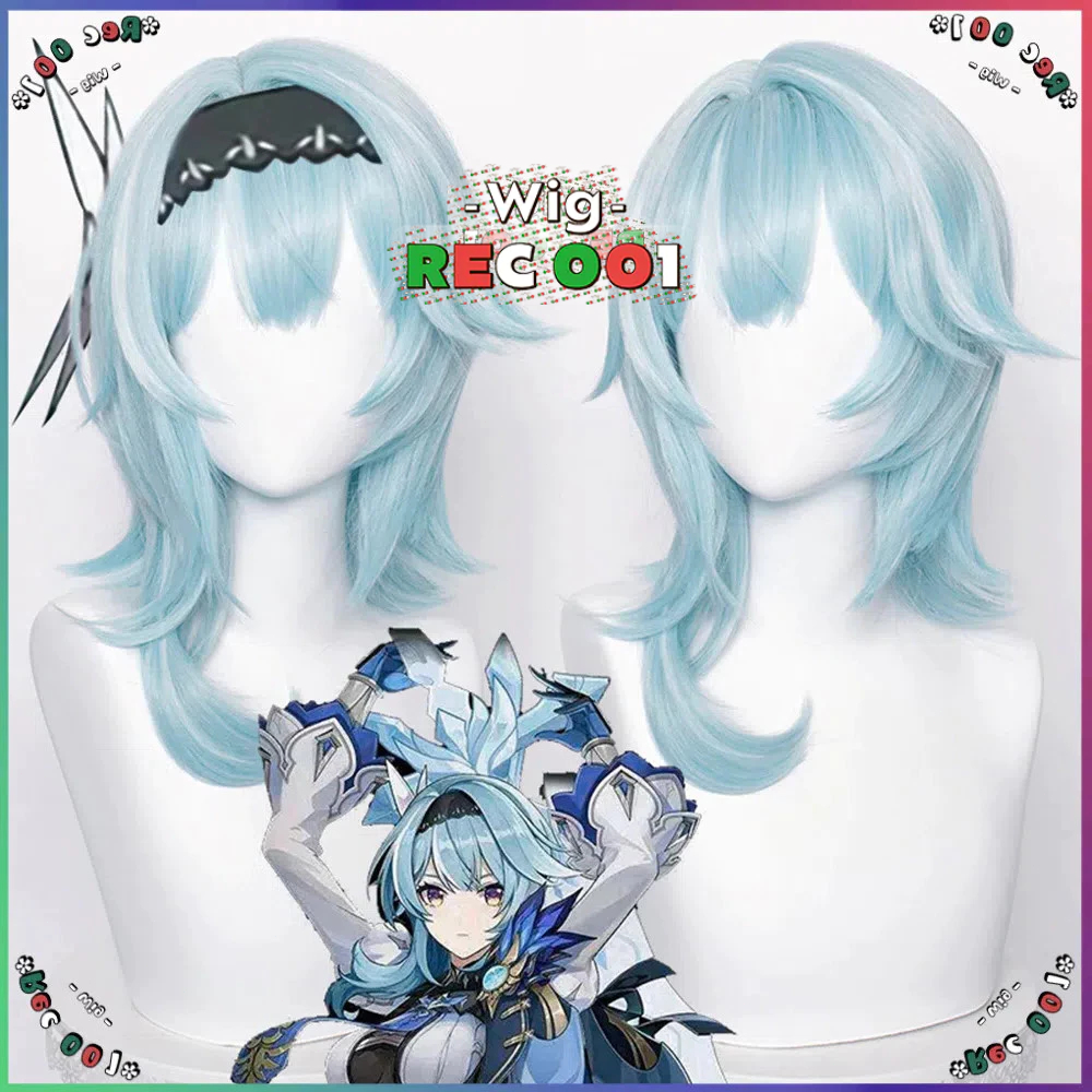 M Wig Eula Cosplay Genshin Impact 48cm Orang Dewasa/Anak-Anak Dapat Menggunakannya