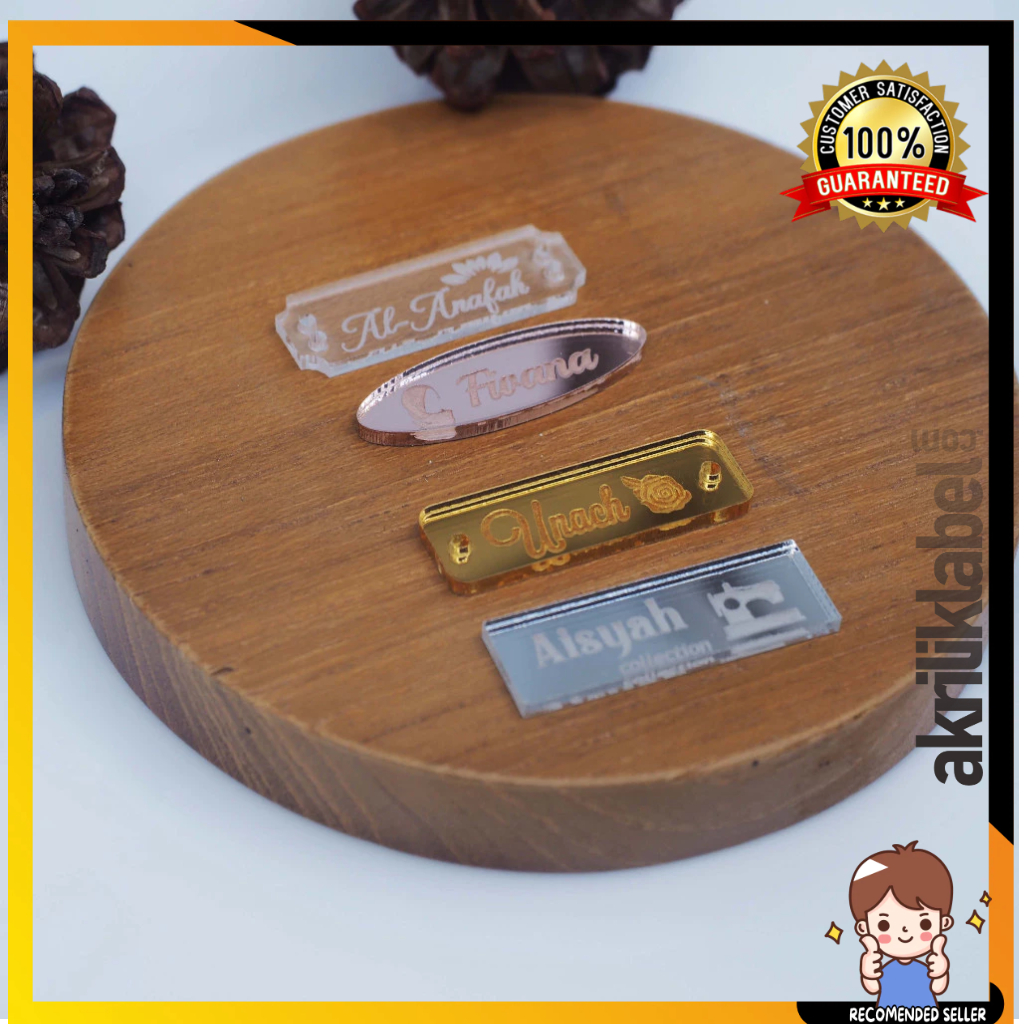 

Label Akrilik / Label Hijab /Label Baju UK 1x3 cm