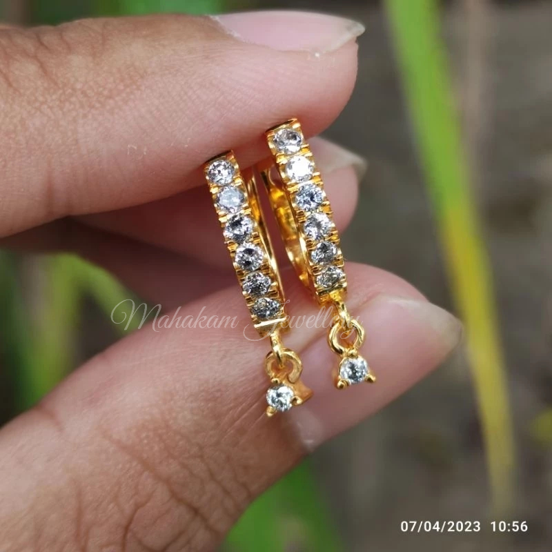 anting emas berlian Eropa asli mewah