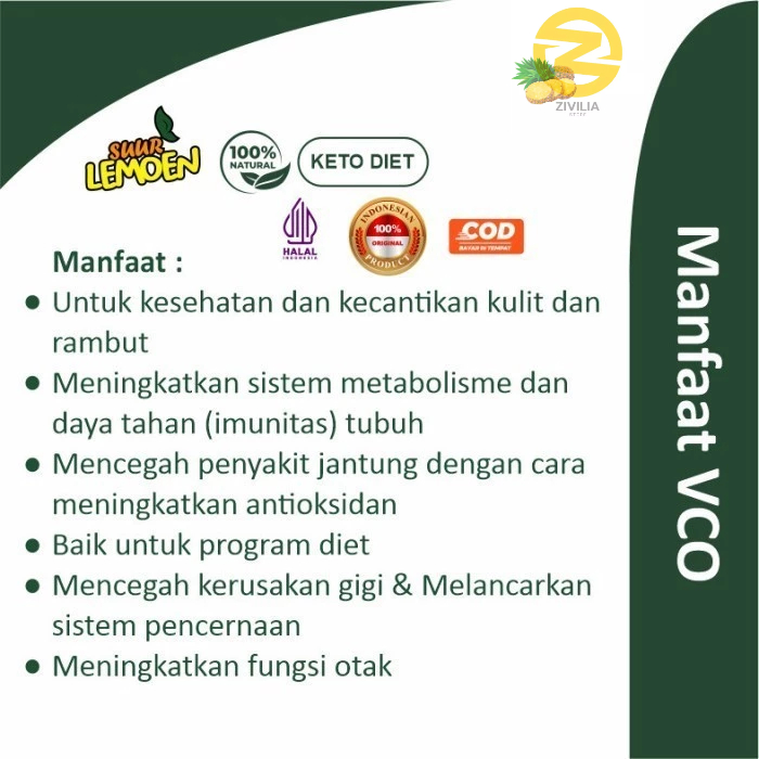 

Suur Lemoen - Extra Virgin Coconut Oil 500ml - Minyak Kelapa Murni VCO 5O0 ML organik Premium BY