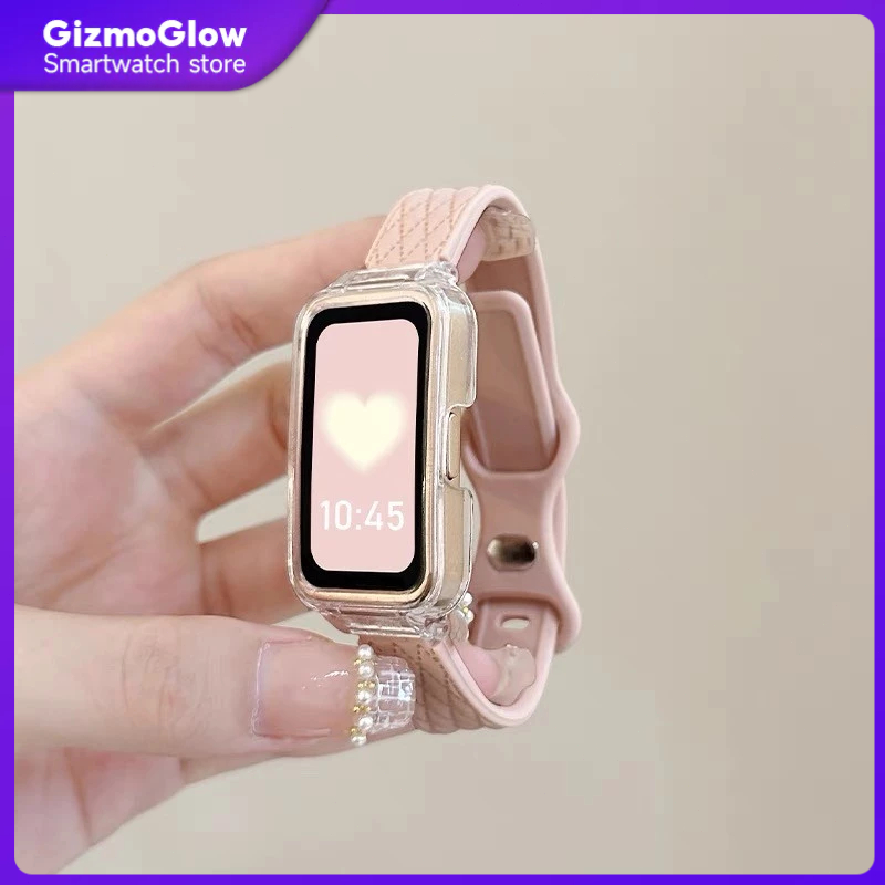 For Huawei Band 8/9/10 Silicone Leather Strap Smart Sport Huawei Band 7 Replacement Strap