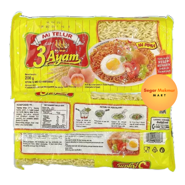 

(SMM) Mie Telur Cap 3Ayam Mie Telor 200gram